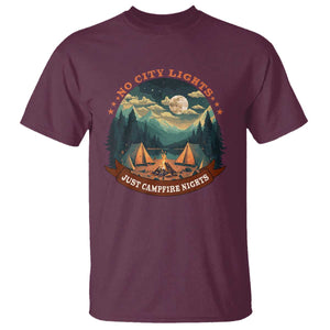 Funny No City Lights Just Campfire Nights T Shirt Camping Lover