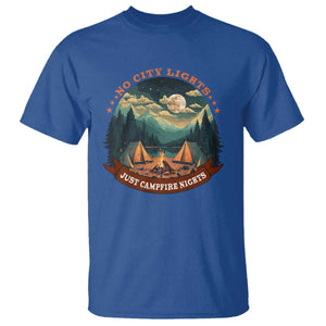 Funny No City Lights Just Campfire Nights T Shirt Camping Lover