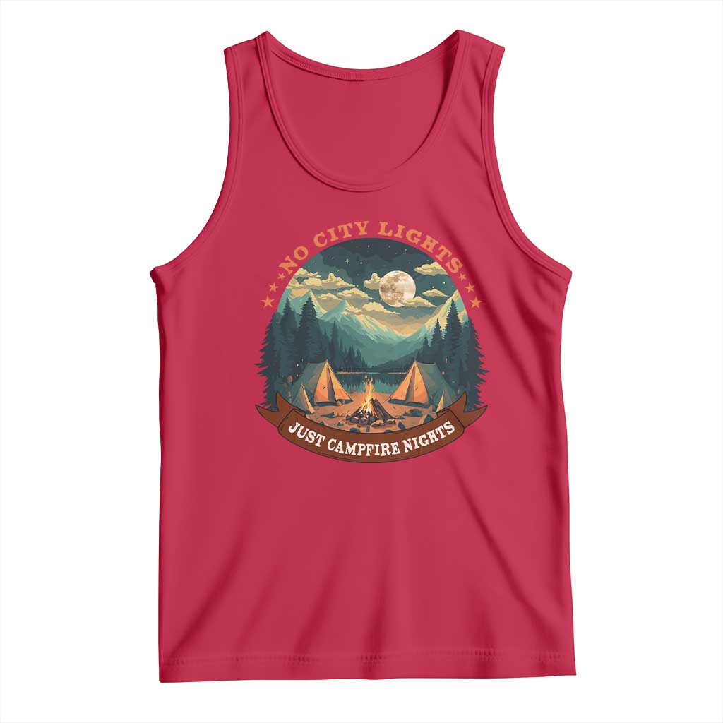 Funny No City Lights Just Campfire Nights Tank Top Camping Lover