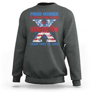 Gen X Sweatshirt Proud Member Of The Fuck Your Feelings American Flag TS11 Dark Heather Print Your Wear