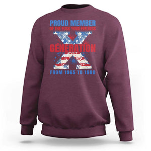 Gen X Sweatshirt Proud Member Of The Fuck Your Feelings American Flag TS11 Maroon Print Your Wear