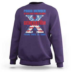 Gen X Sweatshirt Proud Member Of The Fuck Your Feelings American Flag TS11 Purple Print Your Wear