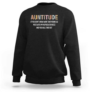 Funny Aunt Sweatshirt Auntitude Leopard Nephew Niece TS11 Black Print Your Wear