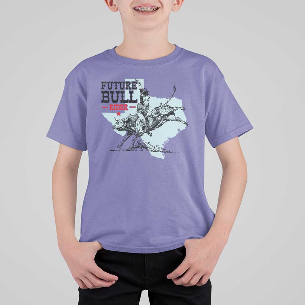 Future Bull Rider T Shirt For Kid Rodeo Cowboy Western Texas TS11 Violet Print Your Wear