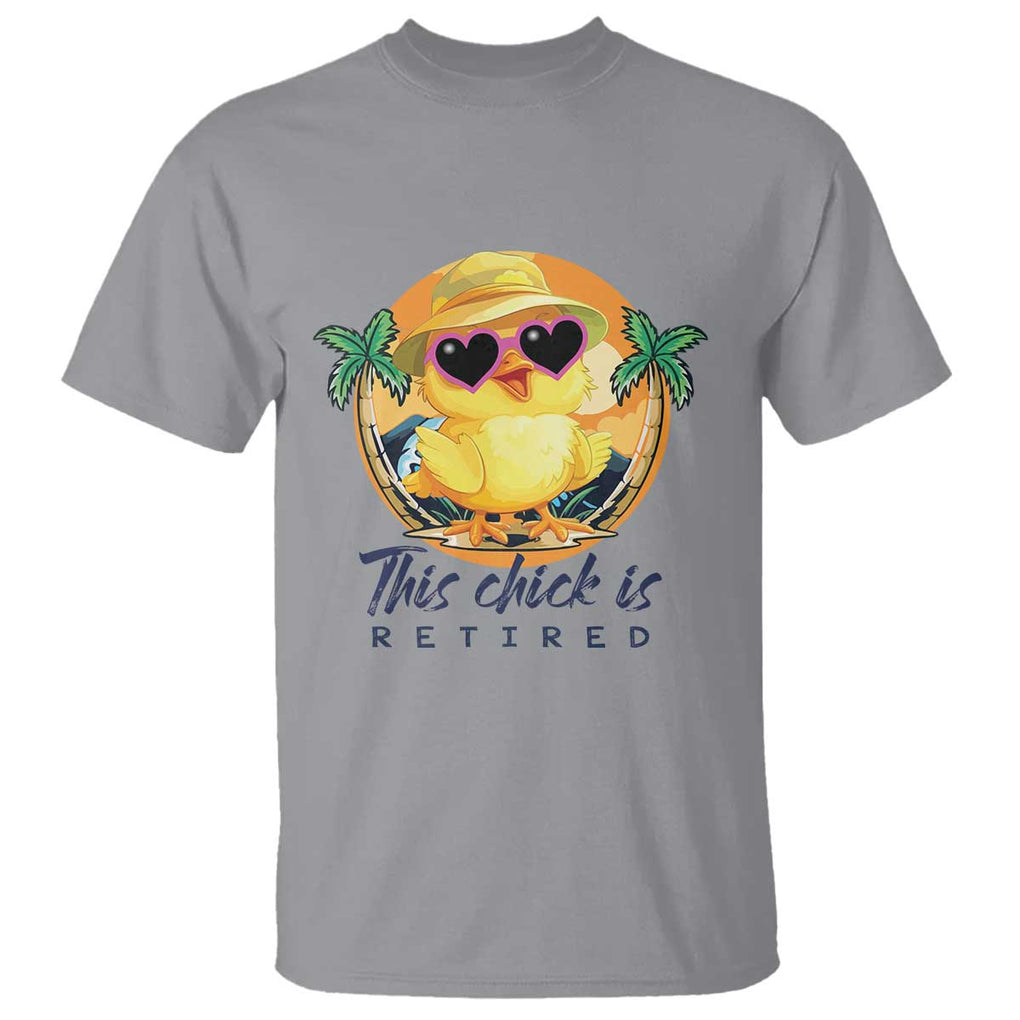 This Chick Is Retired T Shirt Retirement Tropical Beach TS11 Sport Gray Print Your Wear
