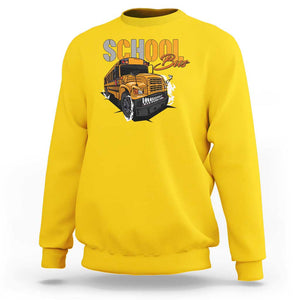 School Bus Sweatshirt Yellow Cool Bus Back To School TS11 Daisy Print Your Wear