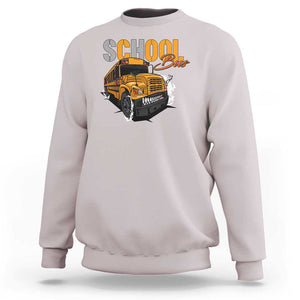 School Bus Sweatshirt Yellow Cool Bus Back To School TS11 Ice Gray Print Your Wear