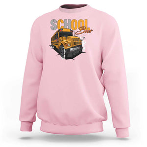 School Bus Sweatshirt Yellow Cool Bus Back To School TS11 Light Pink Print Your Wear