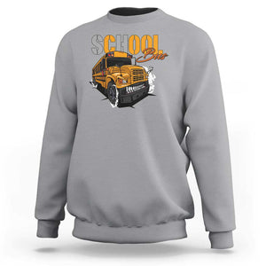 School Bus Sweatshirt Yellow Cool Bus Back To School TS11 Sport Gray Print Your Wear