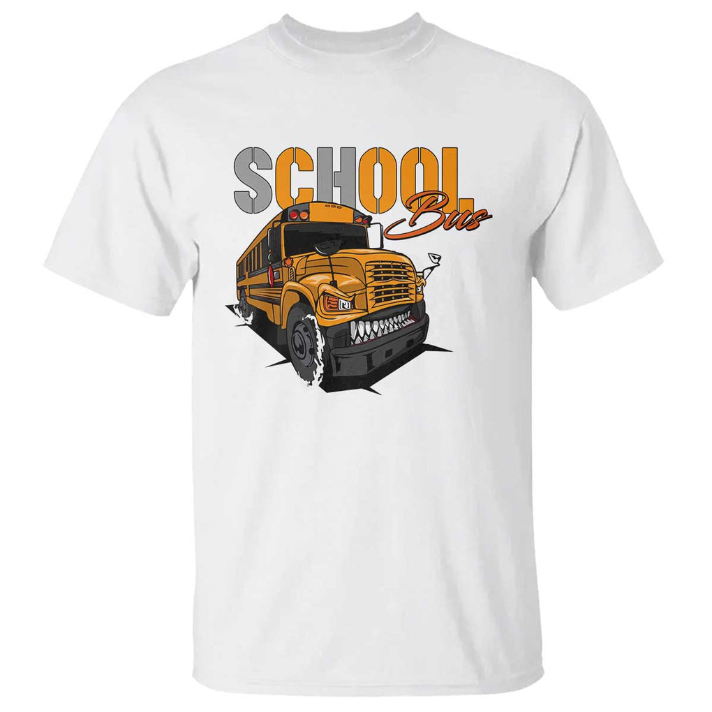 School Bus T Shirt Yellow Cool Bus Back To School TS11 White Print Your Wear