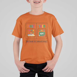 Teacher T Shirt For Kid First Beach Then Teach It's Back To School Time TS11 Orange Print Your Wear