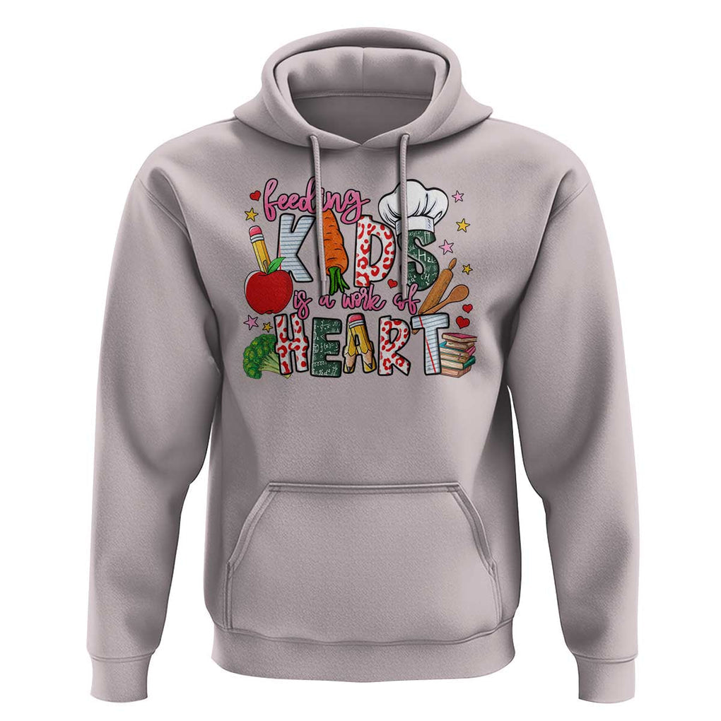 Lunch Lady Hoodie Feeding Kids Is A Work Of Heart TS11 Ice Gray Print Your Wear