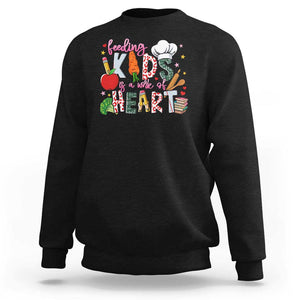 Lunch Lady Sweatshirt Feeding Kids Is A Work Of Heart TS11 Black Print Your Wear