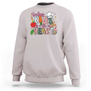 Lunch Lady Sweatshirt Feeding Kids Is A Work Of Heart TS11 Ice Gray Print Your Wear