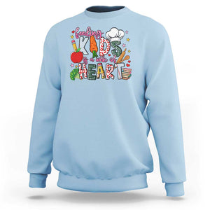 Lunch Lady Sweatshirt Feeding Kids Is A Work Of Heart TS11 Light Blue Print Your Wear