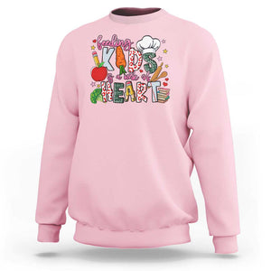 Lunch Lady Sweatshirt Feeding Kids Is A Work Of Heart TS11 Light Pink Print Your Wear