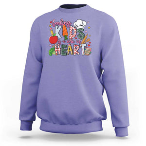 Lunch Lady Sweatshirt Feeding Kids Is A Work Of Heart TS11 Violet Print Your Wear