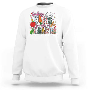 Lunch Lady Sweatshirt Feeding Kids Is A Work Of Heart TS11 White Print Your Wear