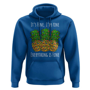 Funny Christmas In July Pineapple Hoodie It's Fine I'm Fine Everything Is Fine TS11 Royal Blue Print Your Wear