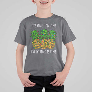 Funny Christmas In July Pineapple T Shirt For Kid It's Fine I'm Fine Everything Is Fine TS11 Charcoal Print Your Wear