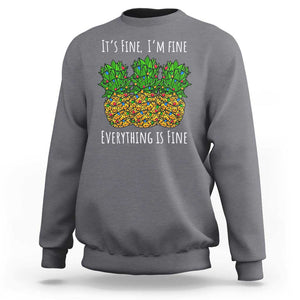 Funny Christmas In July Pineapple Sweatshirt It's Fine I'm Fine Everything Is Fine TS11 Charcoal Print Your Wear