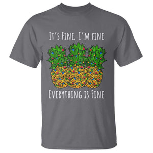 Funny Christmas In July Pineapple T Shirt It's Fine I'm Fine Everything Is Fine TS11 Charcoal Print Your Wear