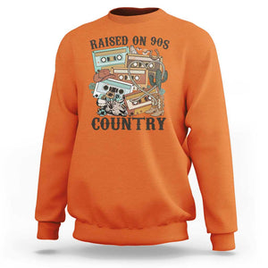 Funny Western Country Sweatshirt Raised On 90s Country Mixtape TS11 Orange Print Your Wear