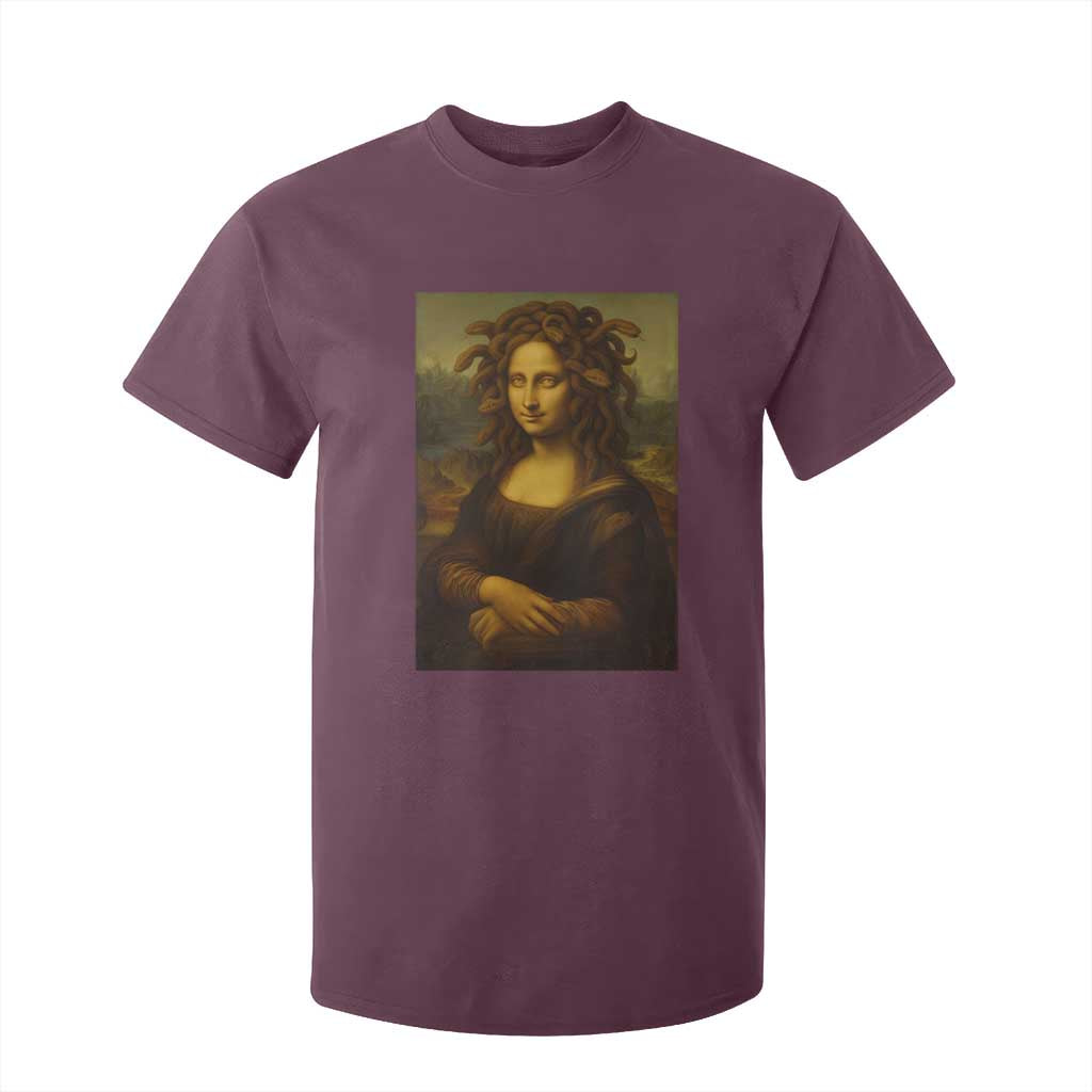 Medusa Mona Lisa T Shirt For Kid Greek Mythology Ancient TS11 Maroon Print Your Wear