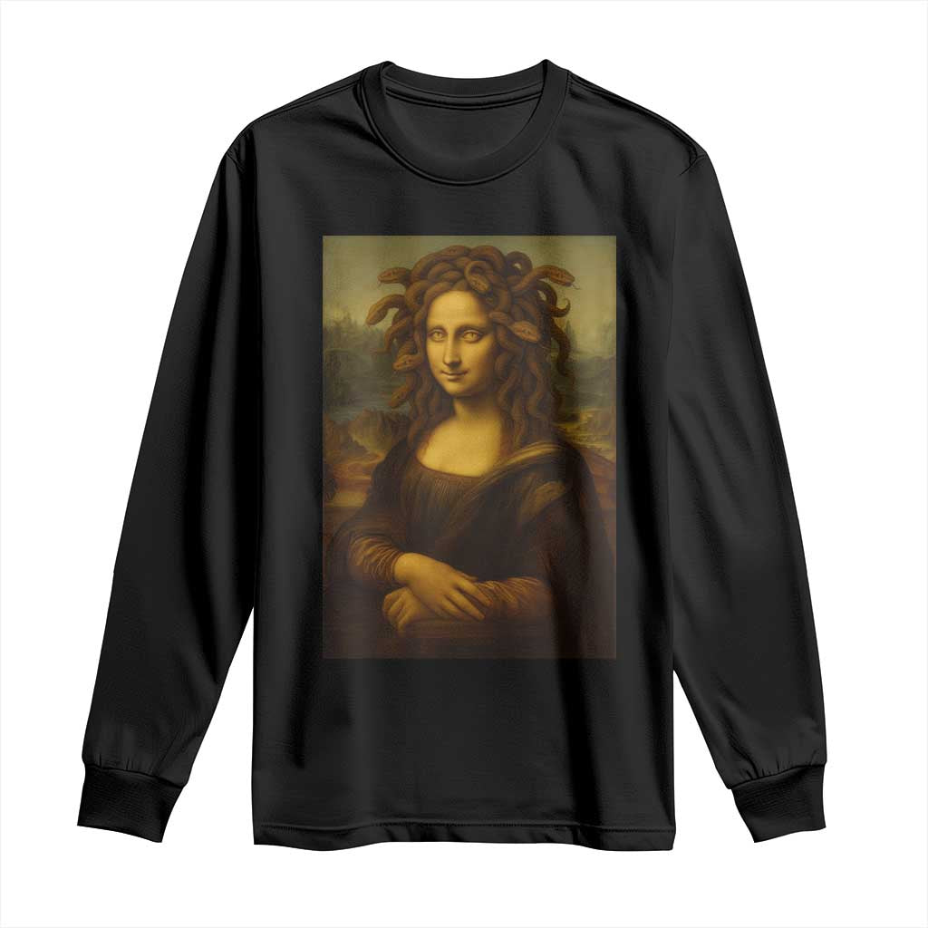 Medusa Mona Lisa Long Sleeve Shirt Greek Mythology Ancient TS11 Black Print Your Wear