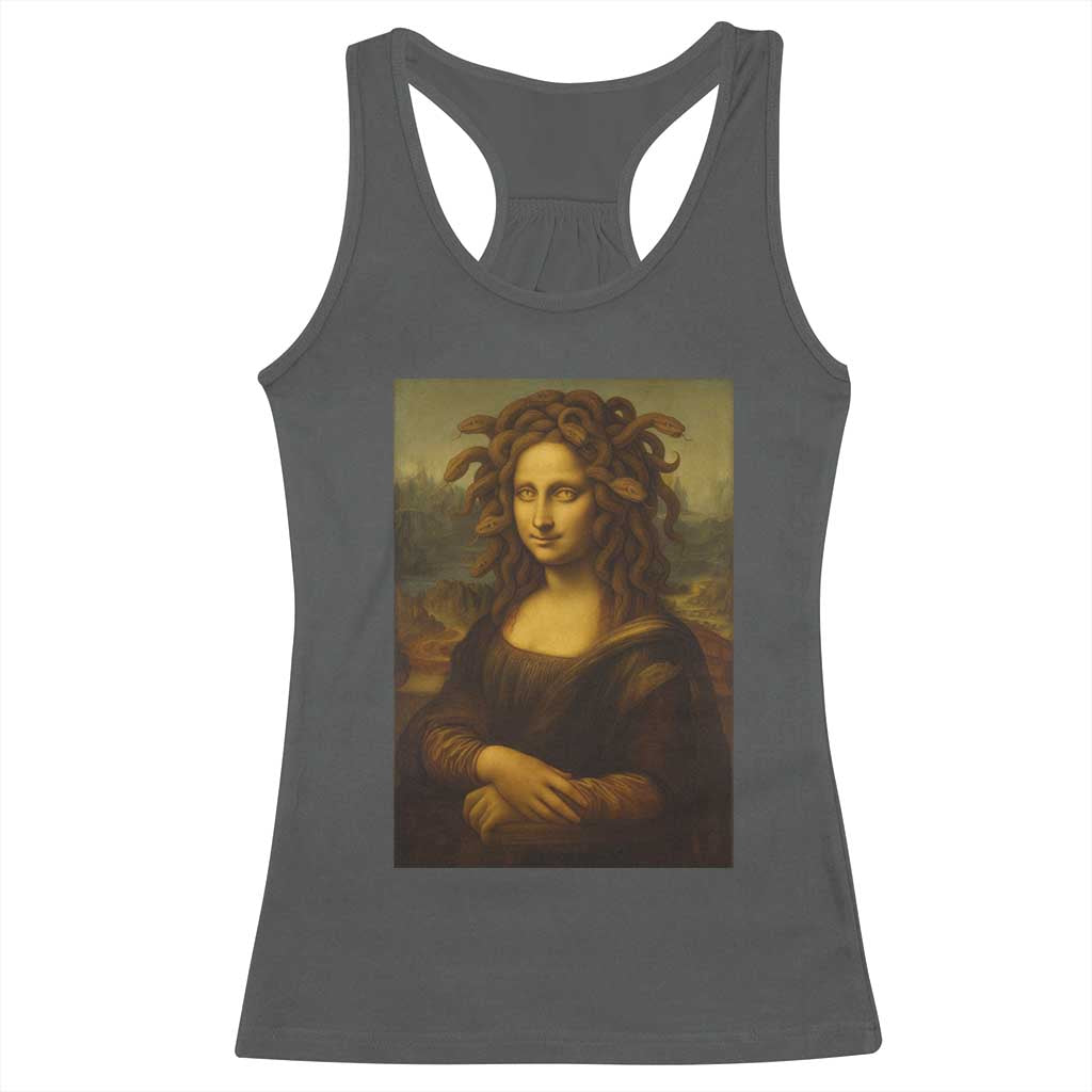 Medusa Mona Lisa Racerback Tank Top Greek Mythology Ancient TS11 Dark Heather Print Your Wear