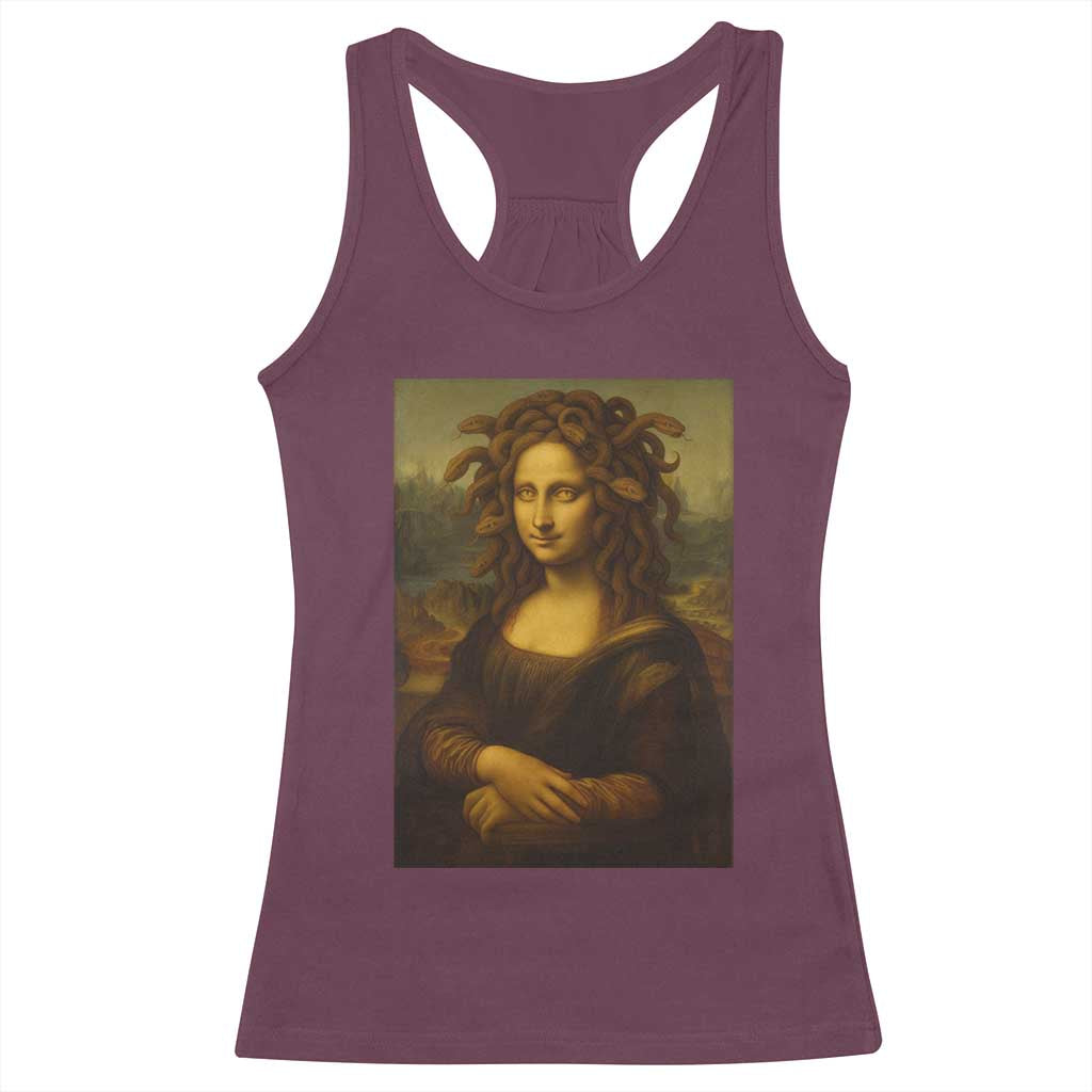 Medusa Mona Lisa Racerback Tank Top Greek Mythology Ancient TS11 Maroon Print Your Wear