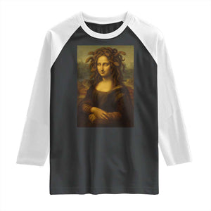 Medusa Mona Lisa Raglan Shirt Greek Mythology Ancient TS11 Black White Print Your Wear