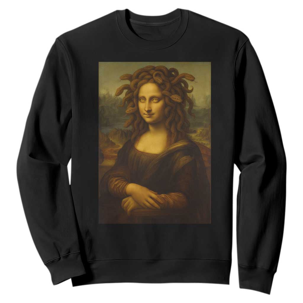 Medusa Mona Lisa Sweatshirt Greek Mythology Ancient TS11 Black Print Your Wear