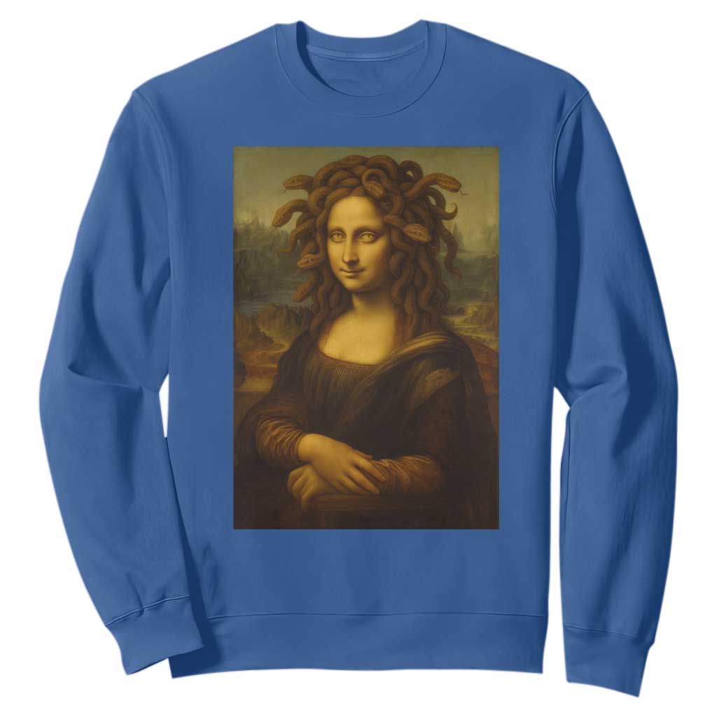 Medusa Mona Lisa Sweatshirt Greek Mythology Ancient TS11 Royal Blue Print Your Wear
