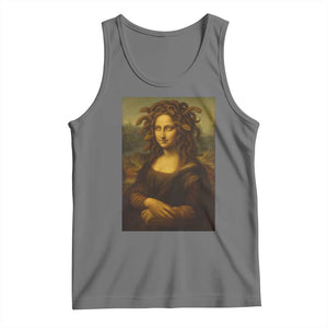 Medusa Mona Lisa Tank Top Greek Mythology Ancient TS11 Black Heather Print Your Wear