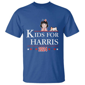 Kids For Harris T Shirt Cat And Toddlers Love Kamala US Flag TS11 Royal Blue Print Your Wear