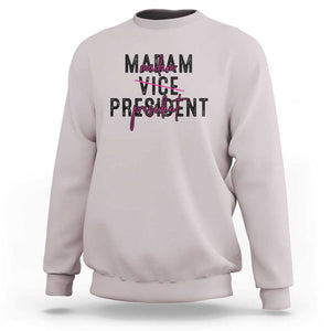 Funny Harris For President Sweatshirt Madam Vice President 2024 TS11 Ice Gray Print Your Wear