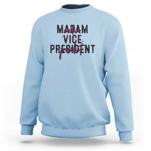 Funny Harris For President Sweatshirt Madam Vice President 2024 TS11 Light Blue Print Your Wear