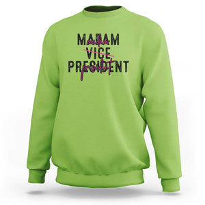 Funny Harris For President Sweatshirt Madam Vice President 2024 TS11 Lime Print Your Wear