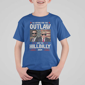 Trump Vance 2024 T Shirt For Kid I'm Voting For The Outlaw And The Hillbilly US Flag TS11 Royal Blue Print Your Wear