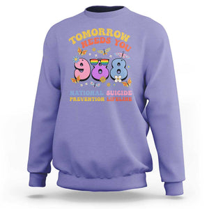 Suicide Prevention Sweatshirt Tomorrow Needs You Retro 988 National Suicide Prevention Lifeline TS11 Violet Print Your Wear