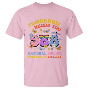 Suicide Prevention T Shirt Tomorrow Needs You Retro 988 National Suicide Prevention Lifeline TS11 Light Pink Print Your Wear