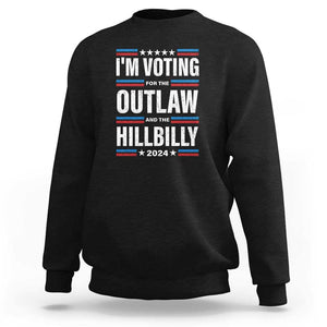 I'm Voting For the Outlaw and the Hillbilly 2024 Sweatshirt Retro Star US Flag TS11 Black Print Your Wear