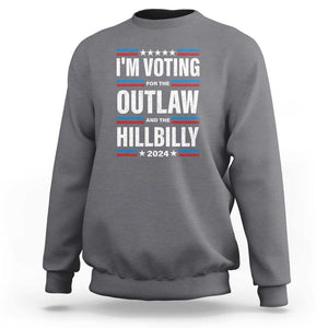 I'm Voting For the Outlaw and the Hillbilly 2024 Sweatshirt Retro Star US Flag TS11 Charcoal Print Your Wear