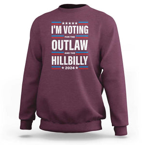 I'm Voting For the Outlaw and the Hillbilly 2024 Sweatshirt Retro Star US Flag TS11 Maroon Print Your Wear