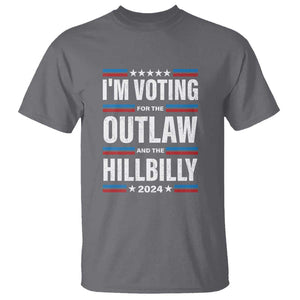 I'm Voting For the Outlaw and the Hillbilly 2024 T Shirt Retro Star US Flag TS11 Charcoal Print Your Wear