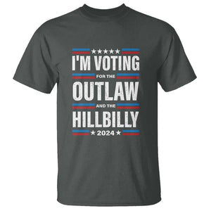 I'm Voting For the Outlaw and the Hillbilly 2024 T Shirt Retro Star US Flag TS11 Dark Heather Print Your Wear