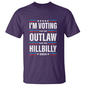 I'm Voting For the Outlaw and the Hillbilly 2024 T Shirt Retro Star US Flag TS11 Purple Print Your Wear