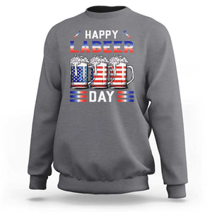 Funny Labor Day Drinking Sweatshirt Labeer Day American Flag Beer Mug TS11 Charcoal Print Your Wear