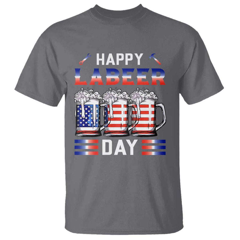Funny Labor Day Drinking T Shirt Labeer Day American Flag Beer Mug TS11 Charcoal Print Your Wear